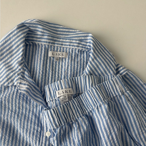 Lake Blue Striped Pajama Set - Picture 2 of 3